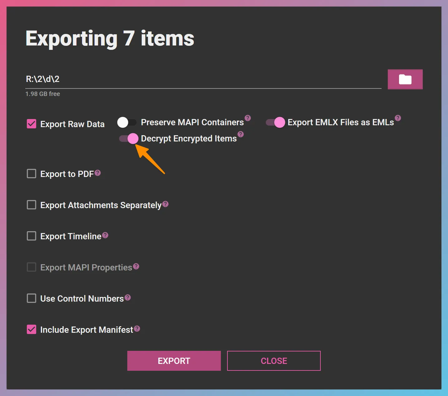 Decrypt Encrypted Items