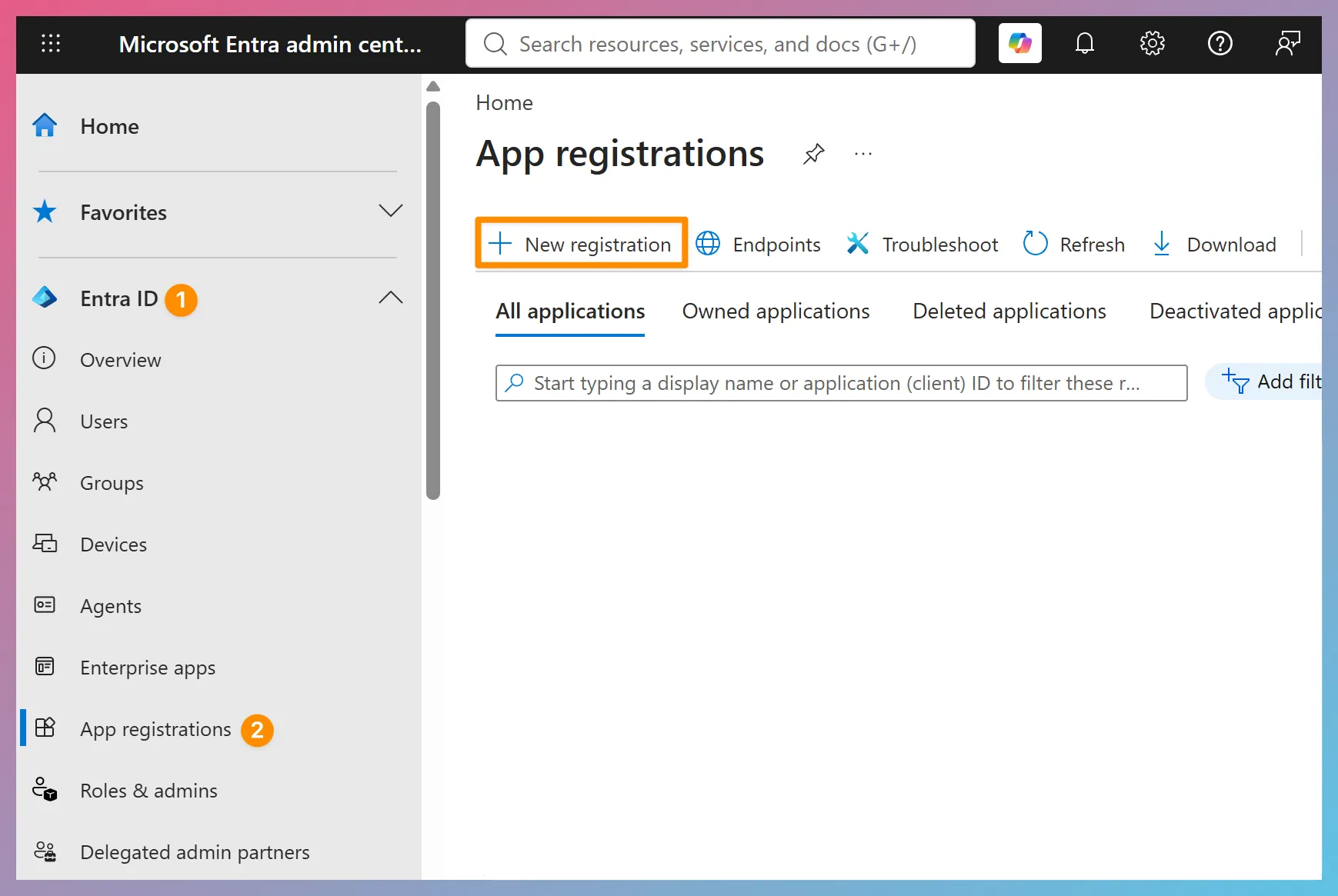 New App Registration