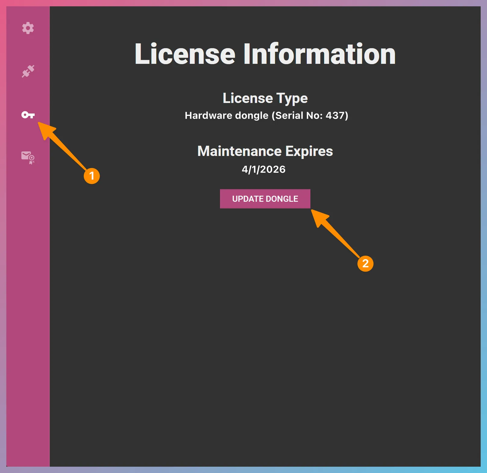 Dongle License Management