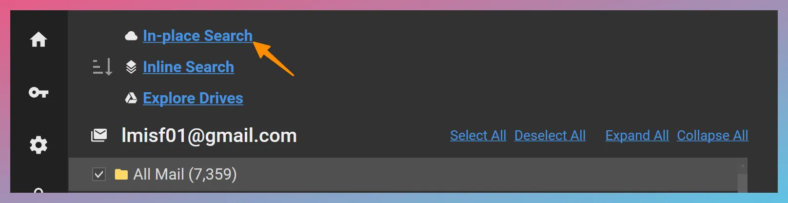 Google In-place Search