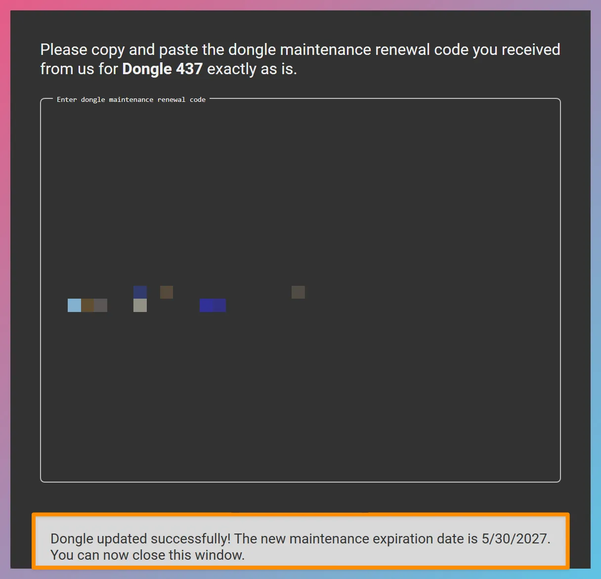 Dongle Update Complete