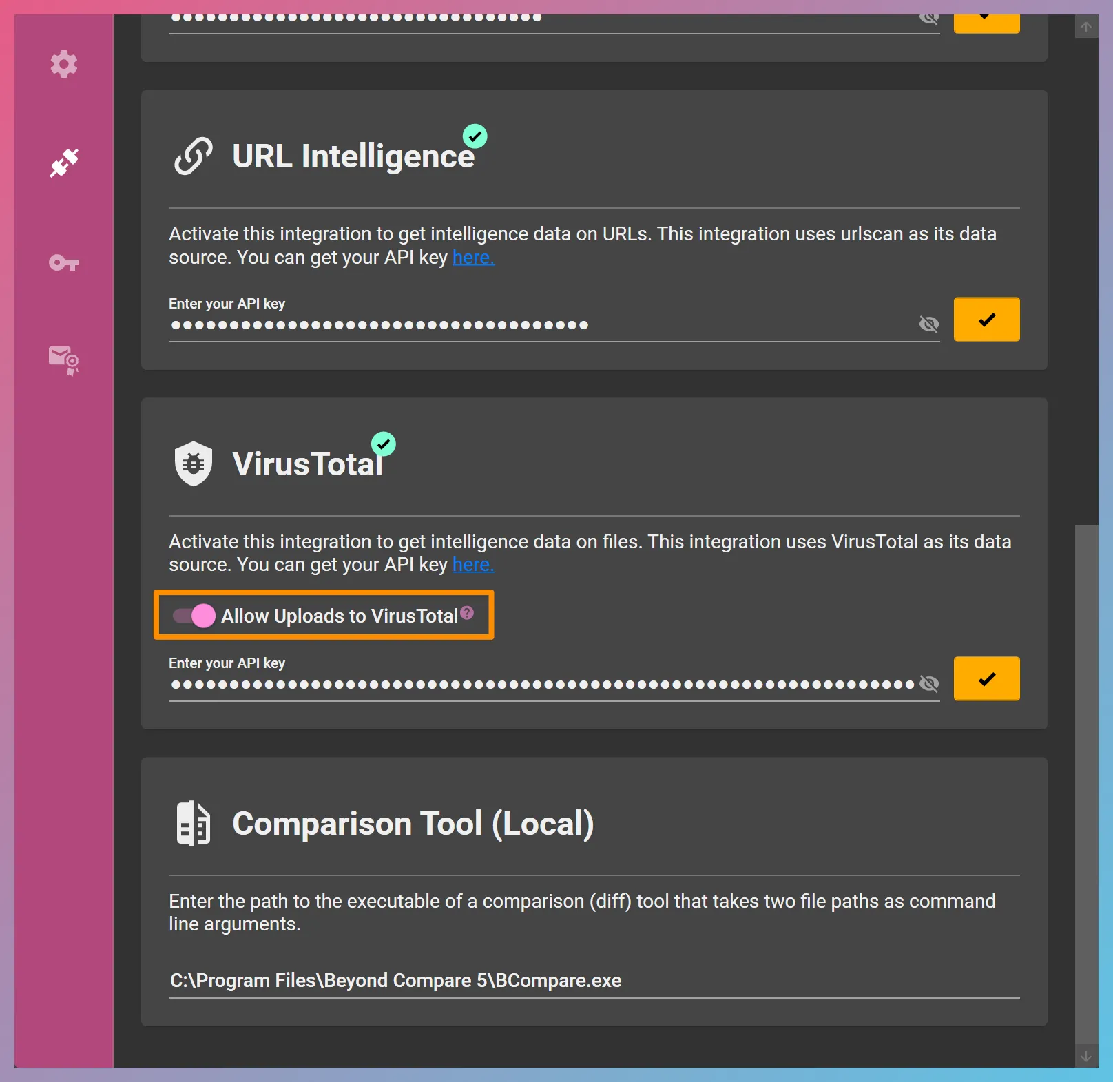 Allow Uploads to VirusTotal